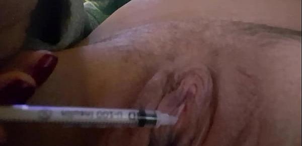  Hurting my sensitive clit with a small needle